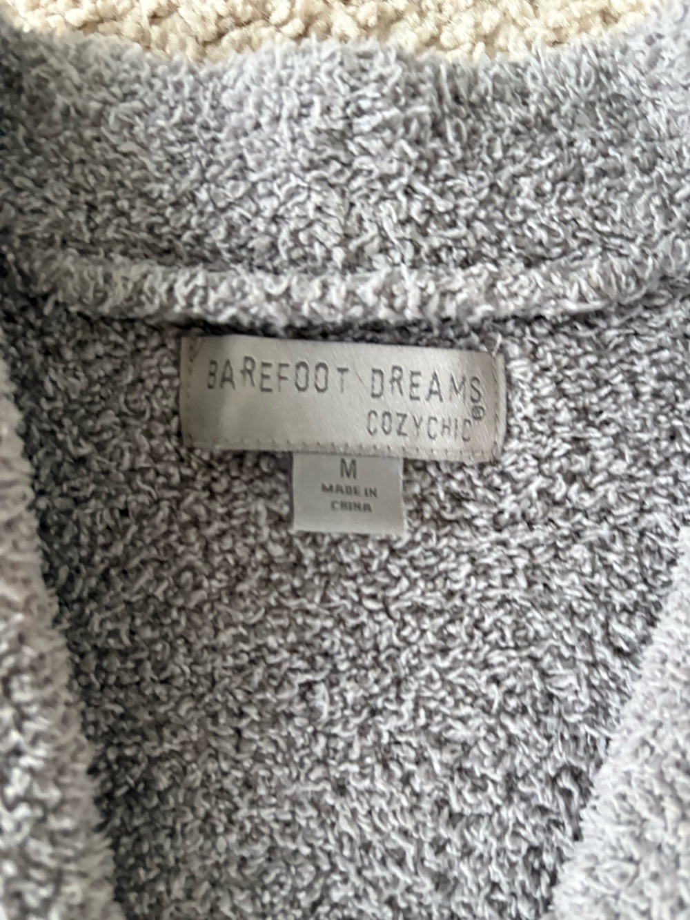 Barefoot Dreams CozyChic Light Gray Terry Robe - M